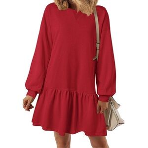 NWT Sweatshirt Dress Casual Long Sleeve Crewneck Pullover Size Medium